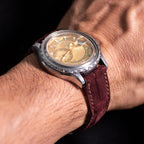 burgundy nubuck leather watch strap – photo 6