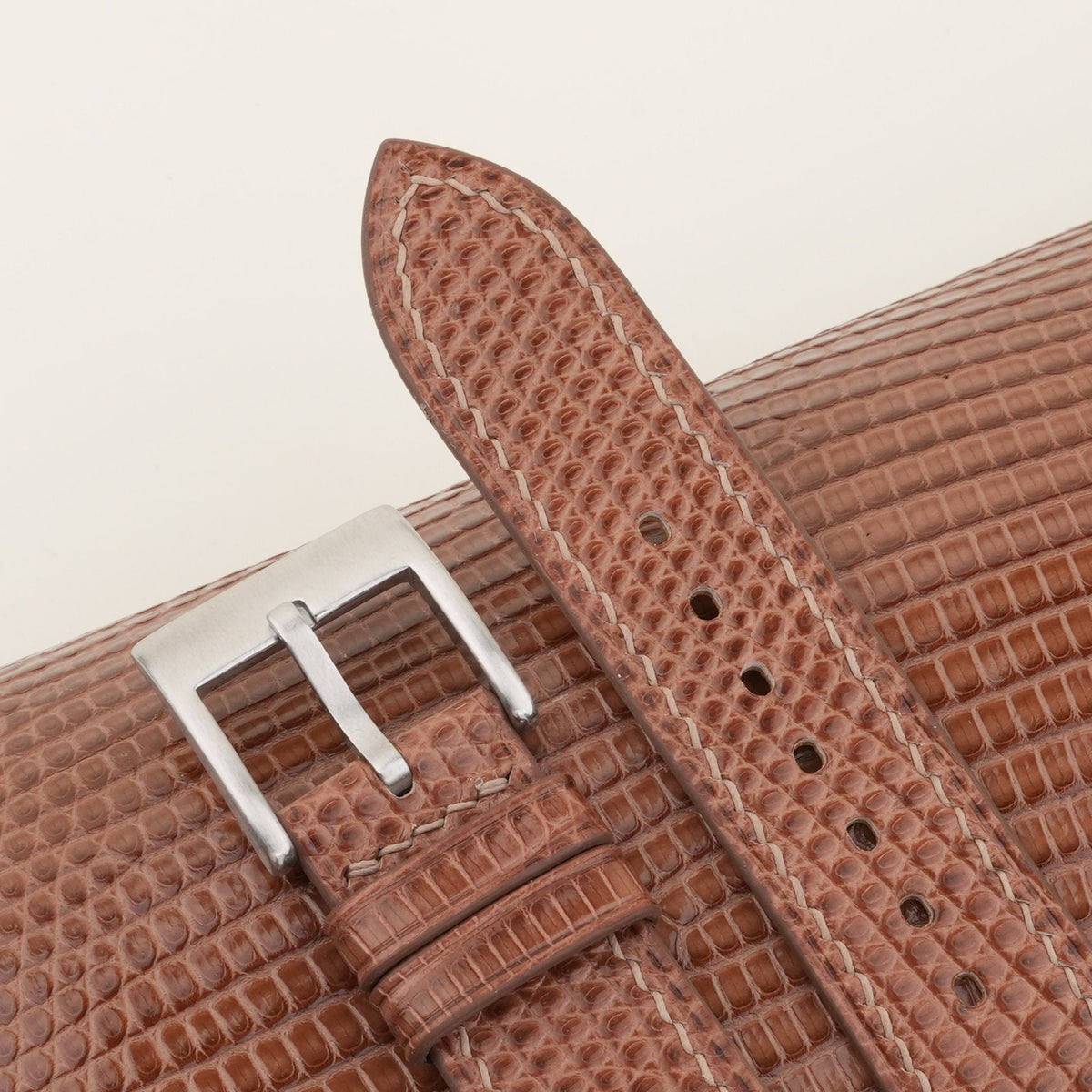 brown lizard leather watch strap – photo 6