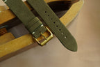 olive nubuck leather watch strap – photo 5
