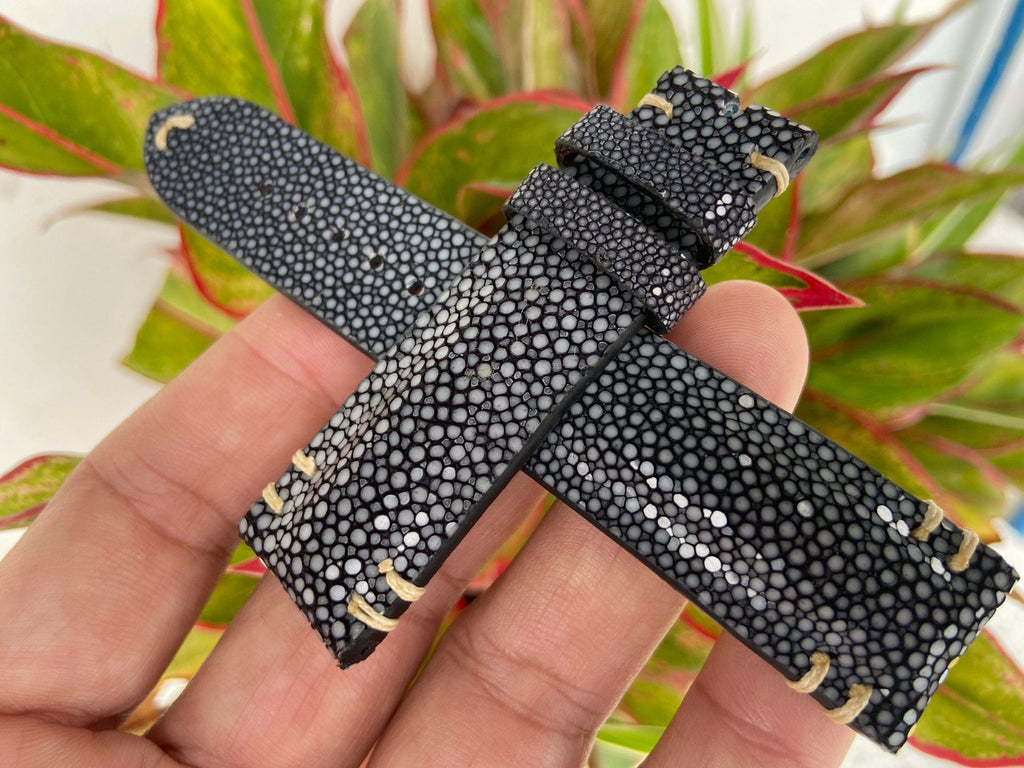 gray black stingray leather watch strap – photo 6