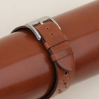 cognac & navy shell cordovan leather watch strap – photo 6