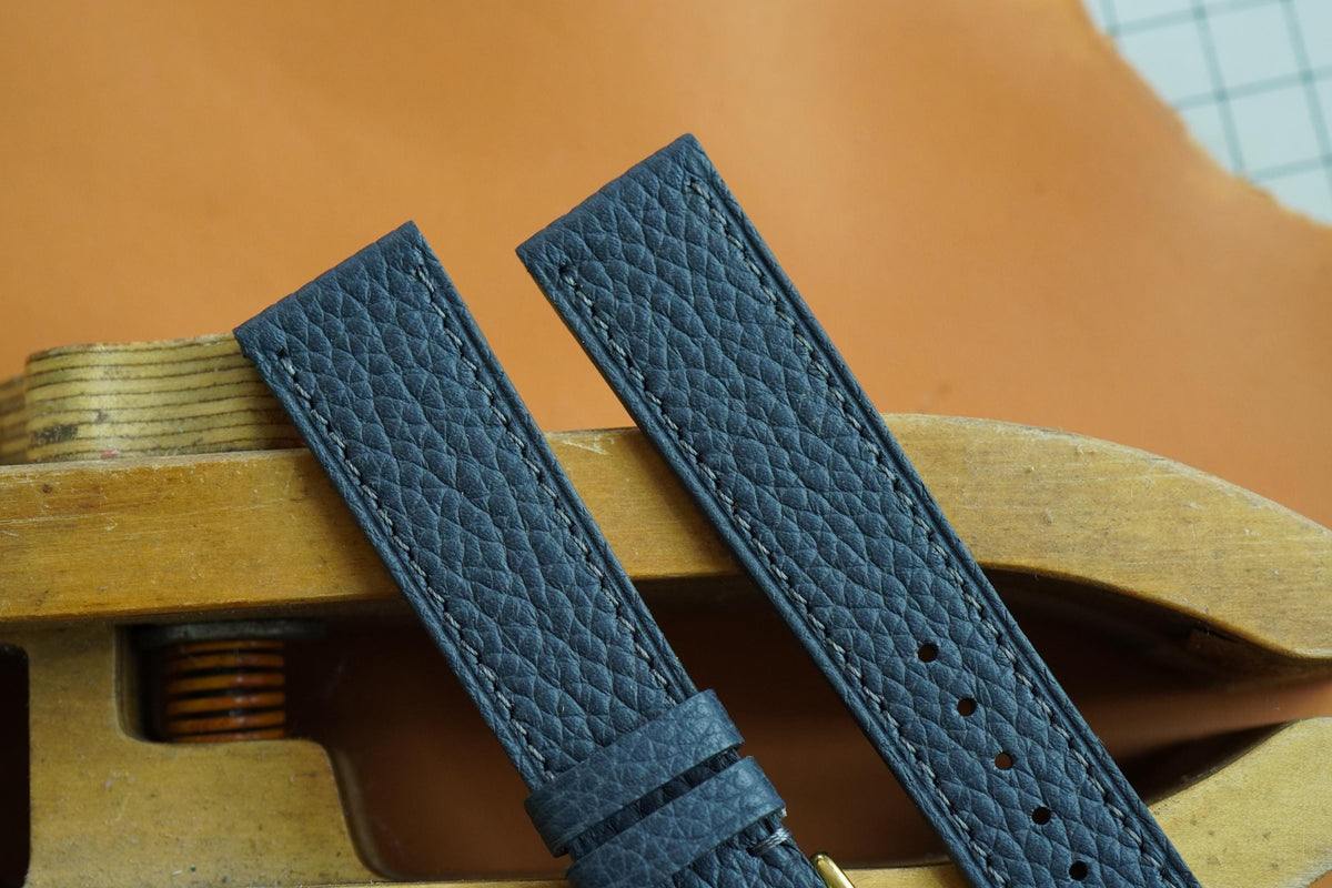dark gray togo leather watch strap – photo 5