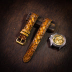 patina gold alligator leather watch strap – photo 6