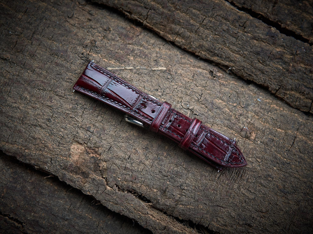 bordeaux alligator leather watch strap – photo 6