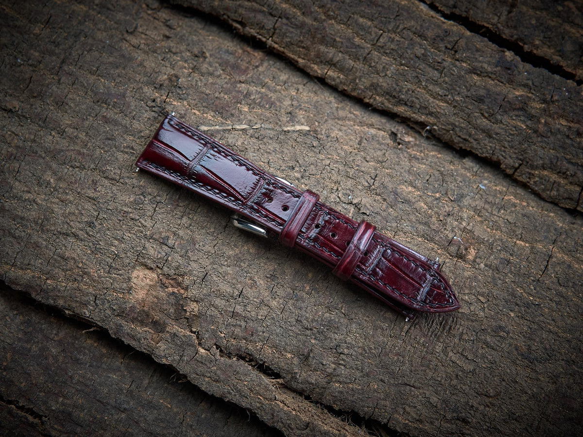 bordeaux alligator leather watch strap – photo 6