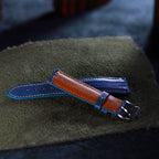 teal blue lizard leather watch strap – photo 6