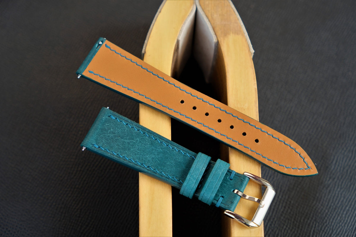 teal blue pueblo leather watch strap – photo 6