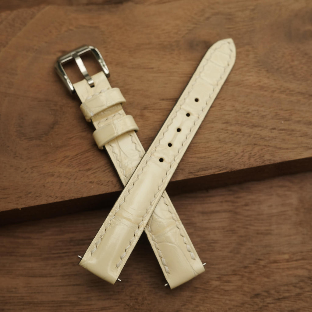 cream alligator leather watch strap – photo 6