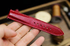 oxblood dark red lizard leather watch strap – photo 4