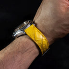 yellow alligator leather watch strap – photo 7