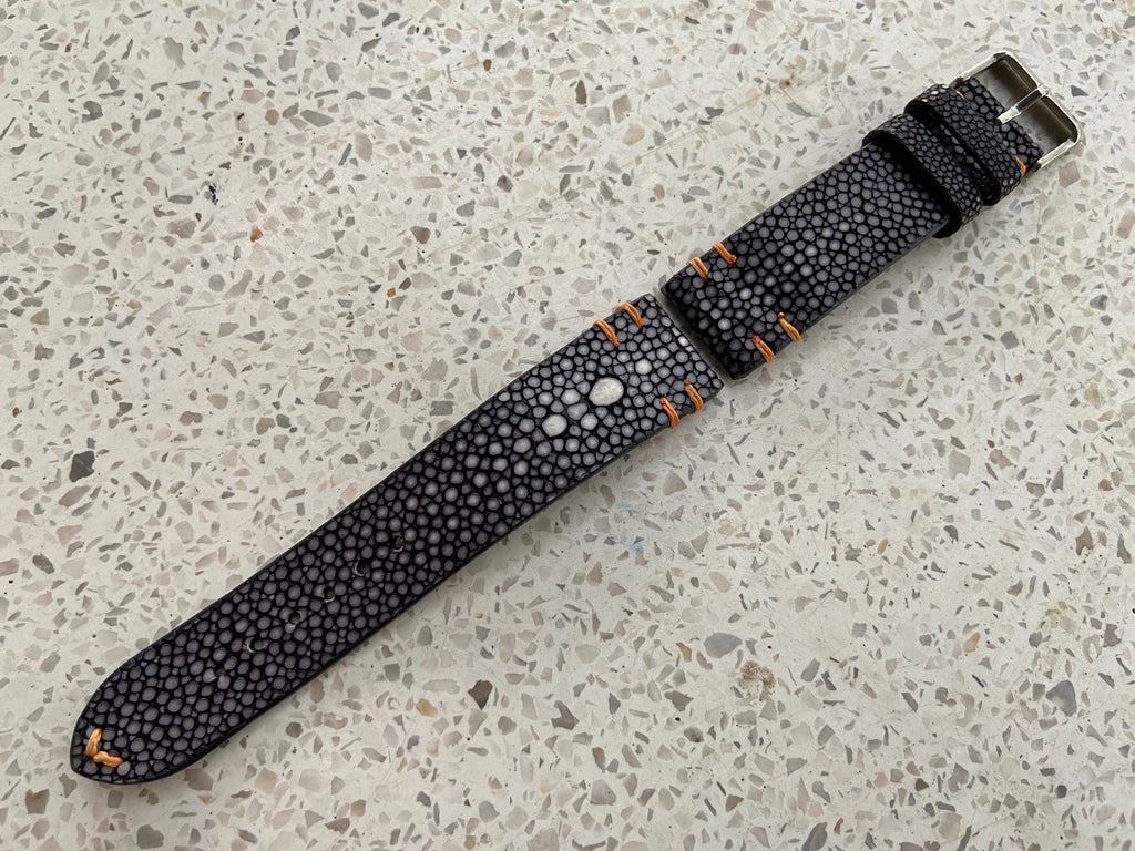 violet black stingray leather watch strap – photo 7