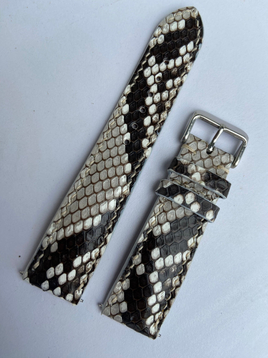black gray python leather watch strap – photo 7