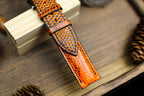 orange & black lizard leather watch strap – photo 5