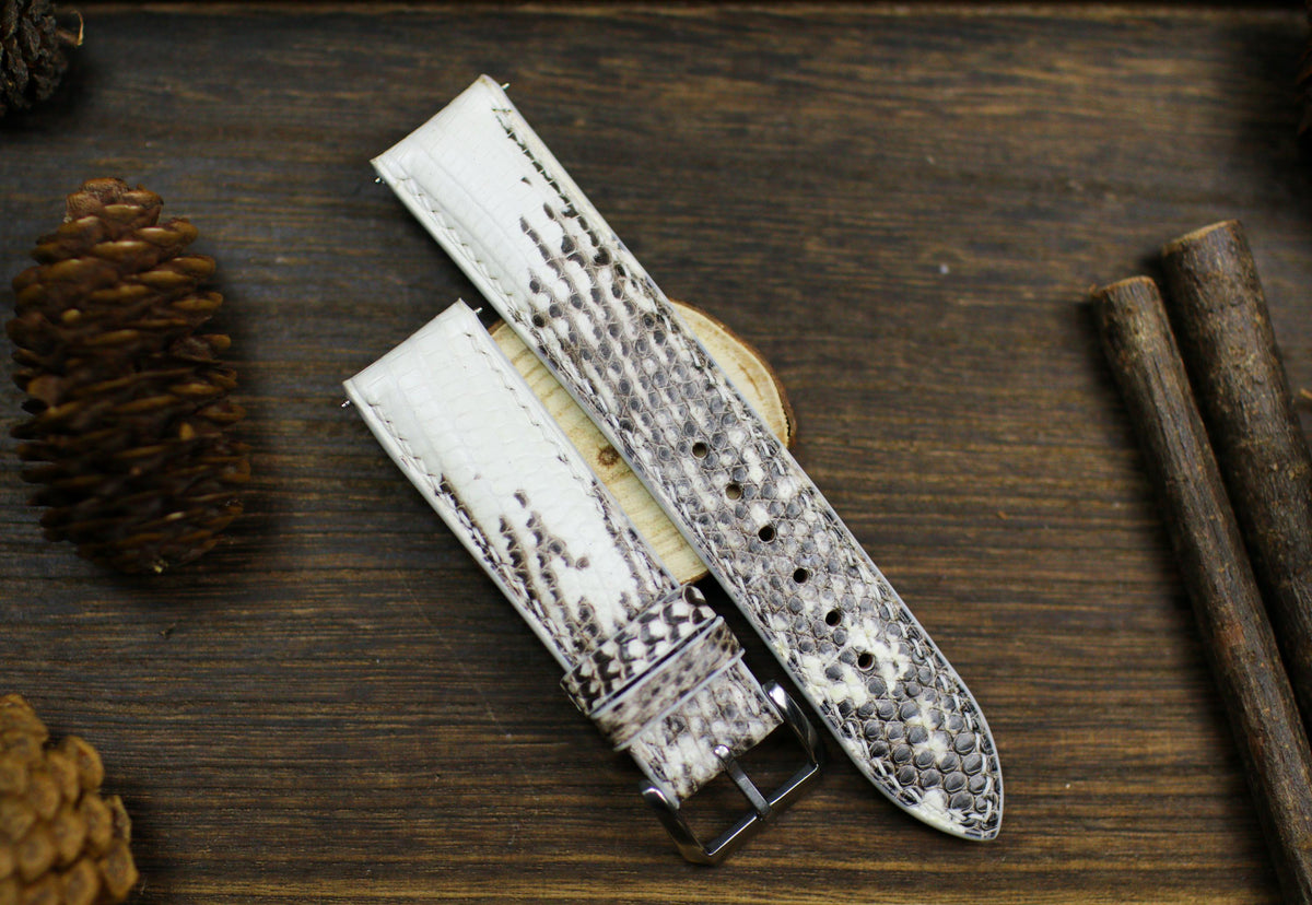 black & white lizard leather watch strap – photo 5