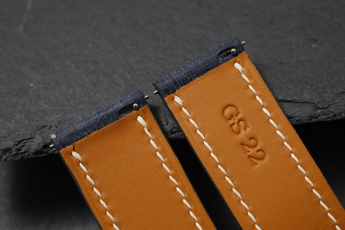 blue gray & black babele leather watch strap – photo 3