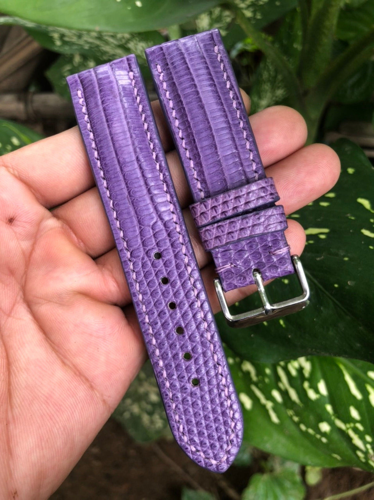 purple lizard leather watch strap – photo 6