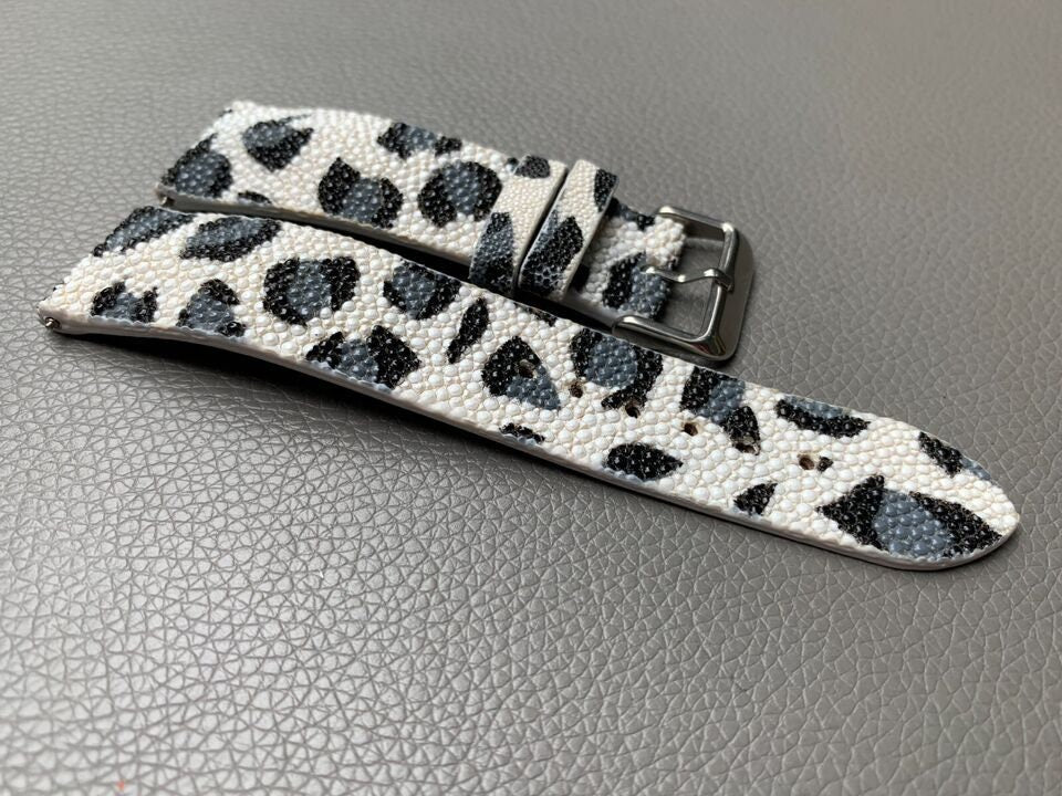 white black stingray leather watch strap – photo 7