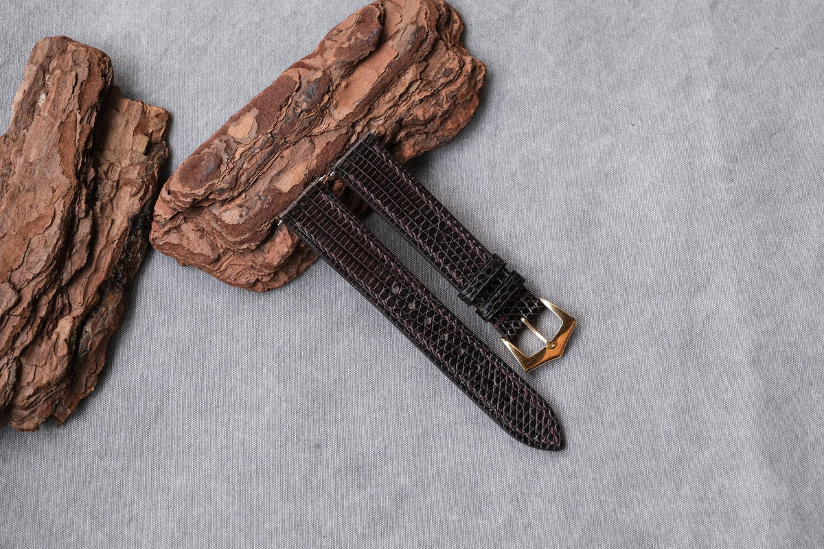 dark brown teju lizard leather watch strap – photo 4