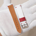 white & red epsom leather watch strap – photo 7