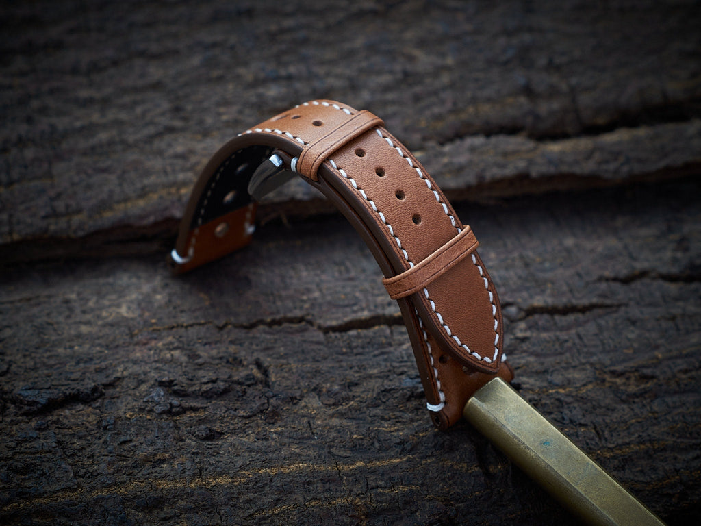 tan brown vachetta leather watch strap – photo 7