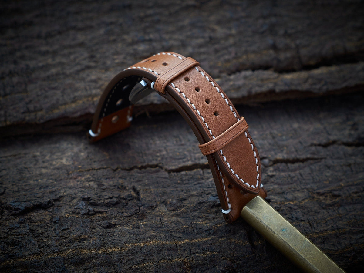 tan brown vachetta leather watch strap – photo 7