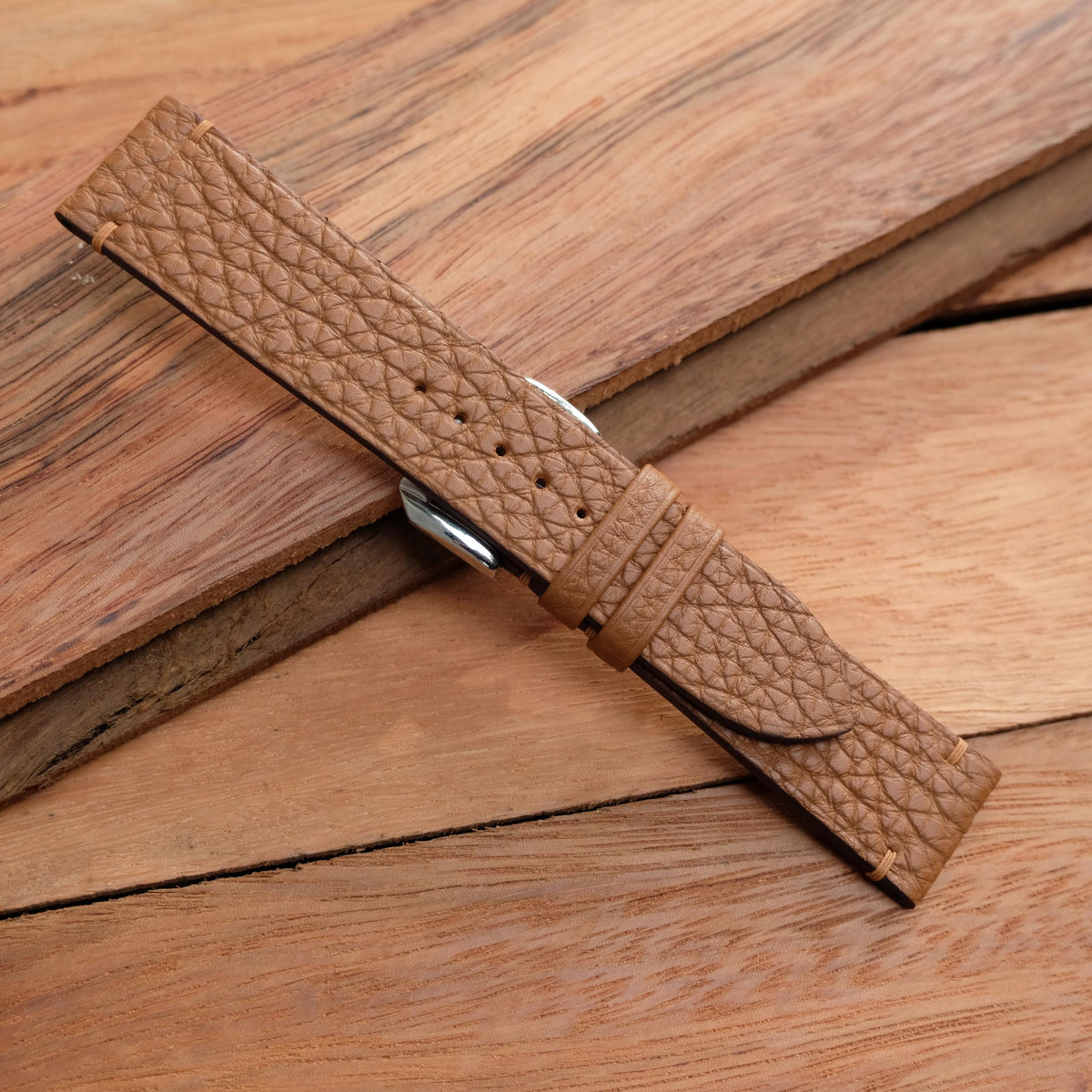 brown togo leather watch strap – photo 7