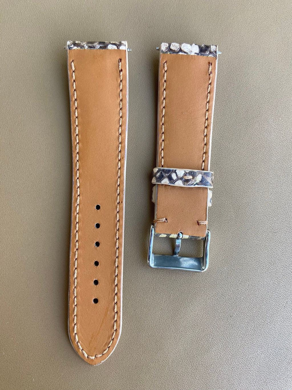 gray python leather watch strap – photo 7