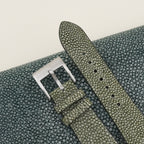moss green stingray leather watch strap – photo 7