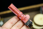 salmon pink alligator leather watch strap – photo 5