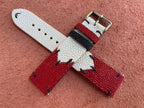 red & white stingray leather watch strap – photo 7