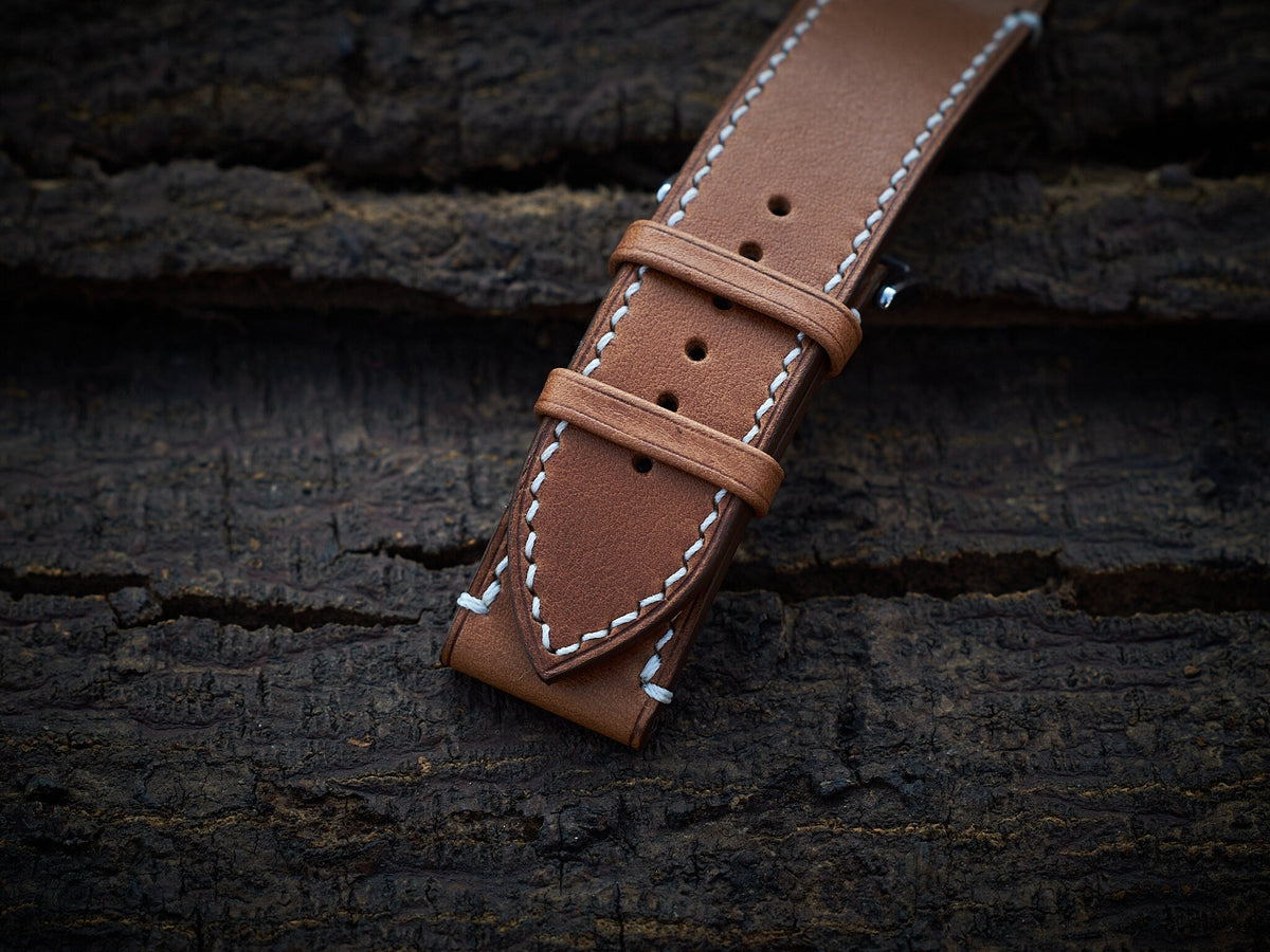 tan brown vachetta leather watch strap – photo 7