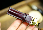 cherry brown shell cordovan leather watch strap – photo 6