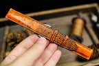 orange & black lizard leather watch strap – photo 6