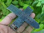 silver stingray leather watch strap – photo 8