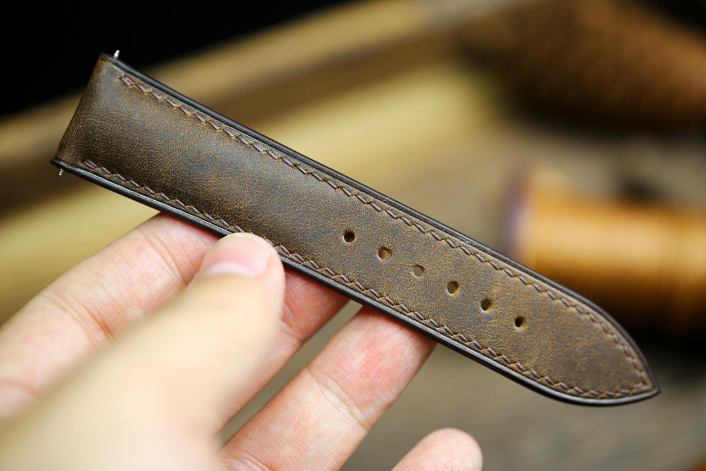 waxy brown maya leather watch strap – photo 6