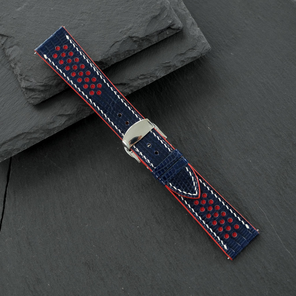 navy lizard leather watch strap – photo 8