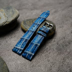 patina blue & light blue alligator leather watch strap – photo 7