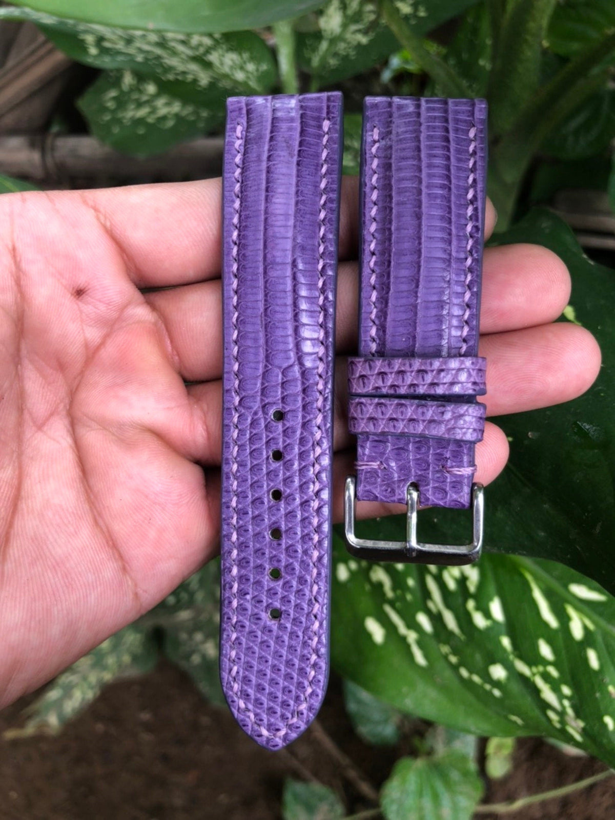 purple lizard leather watch strap – photo 7