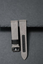 grey canvas leather watch strap – photo 4