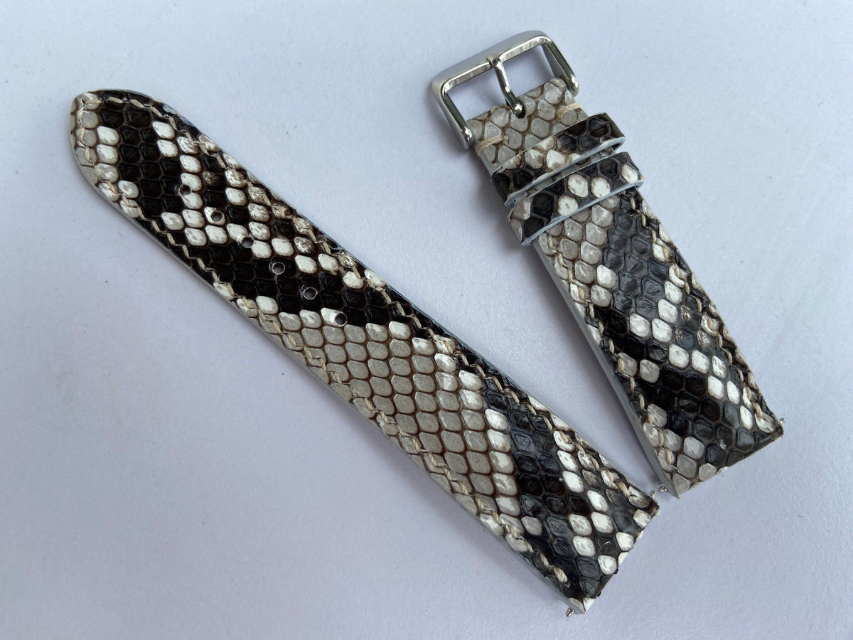 black gray python leather watch strap – photo 8