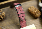 waxy red ostrich leg leather watch strap – photo 6