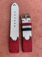 red & white stingray leather watch strap – photo 8