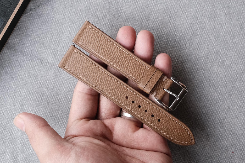 tan brown epsom leather watch strap – photo 7