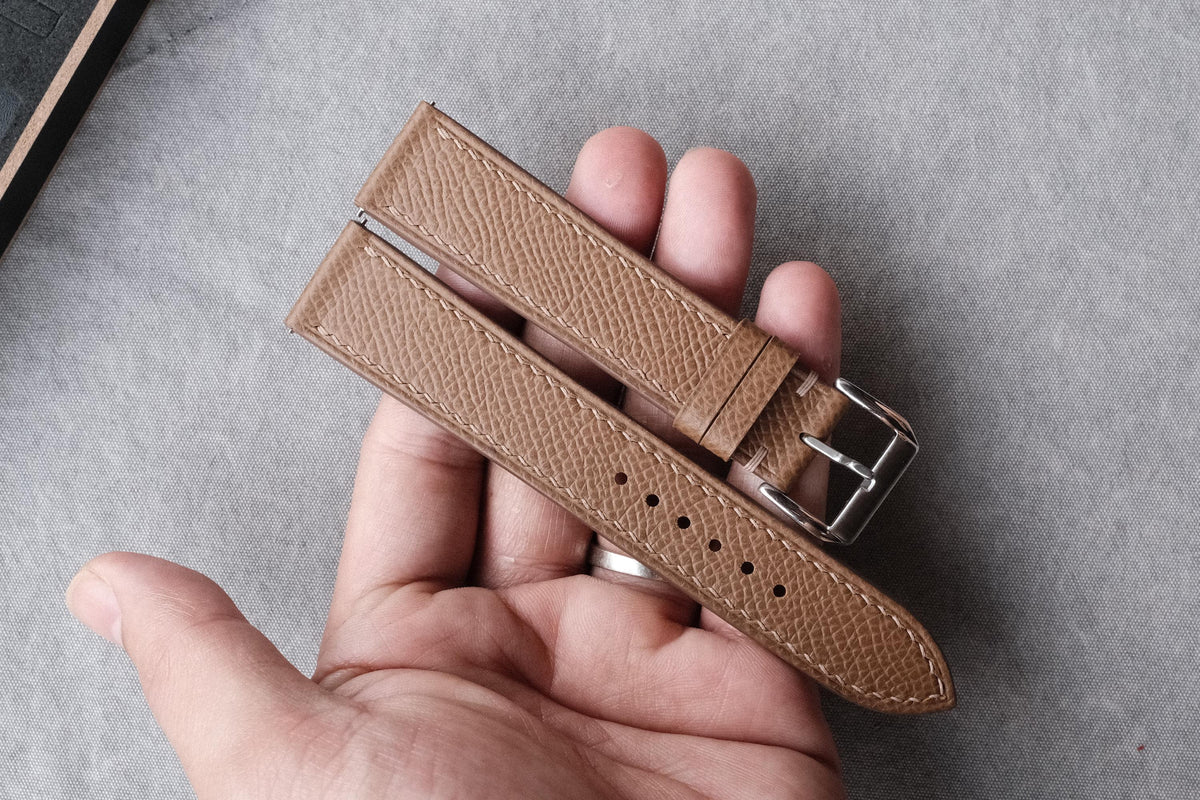 tan brown epsom leather watch strap – photo 7