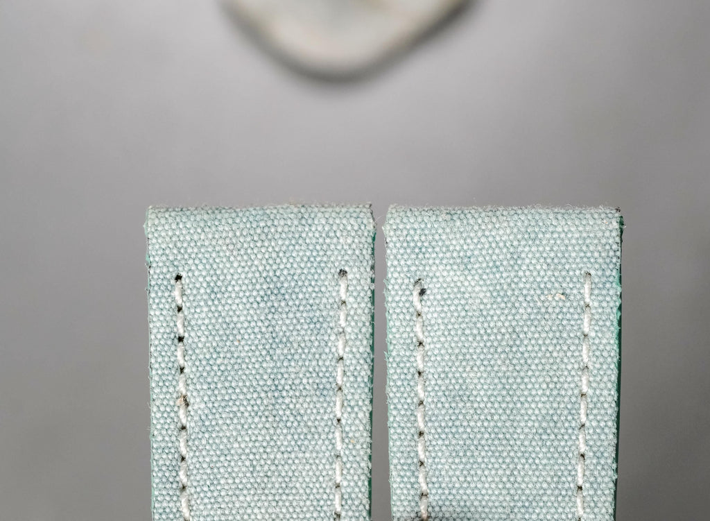 greyish blue canvas leather watch strap – photo 7