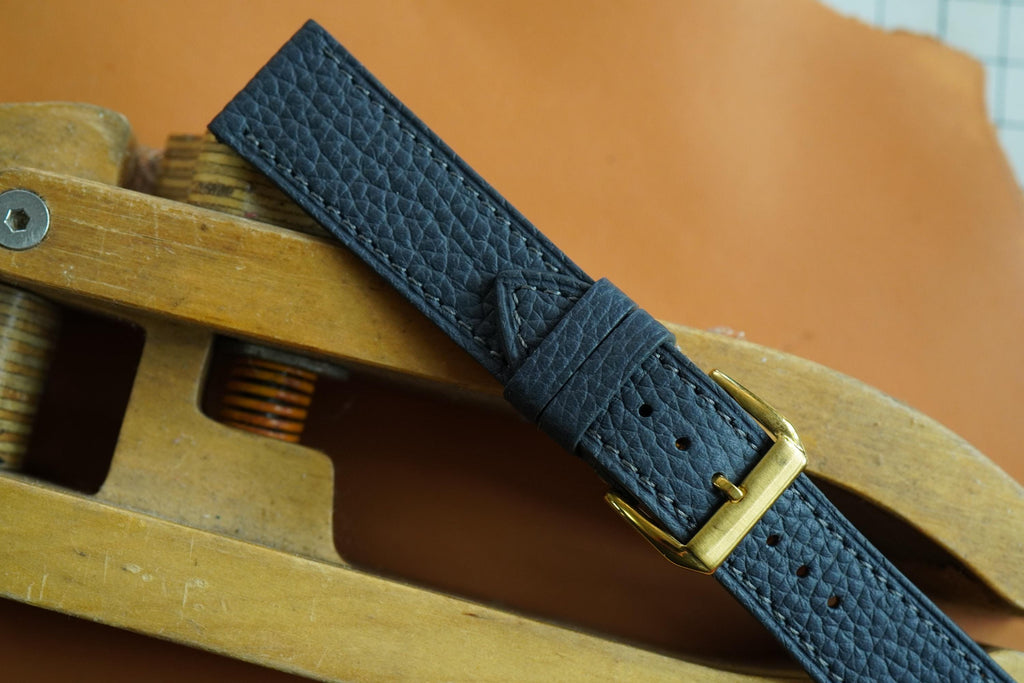dark gray togo leather watch strap – photo 8