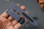 blue gray canvas leather watch strap – photo 5