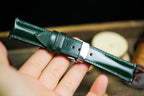 army green shell cordovan leather watch strap – photo 7