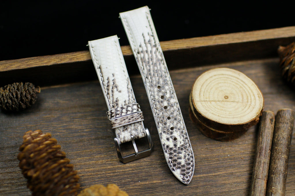 black & white lizard leather watch strap – photo 7