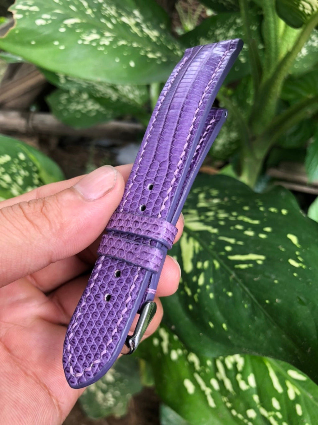 purple lizard leather watch strap – photo 8